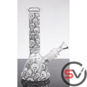 THE SCREAM GLASS BEAKER With ICE CATCHER 8inch (GLOW IN DARK)